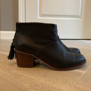 TOMS Leather Black Booties